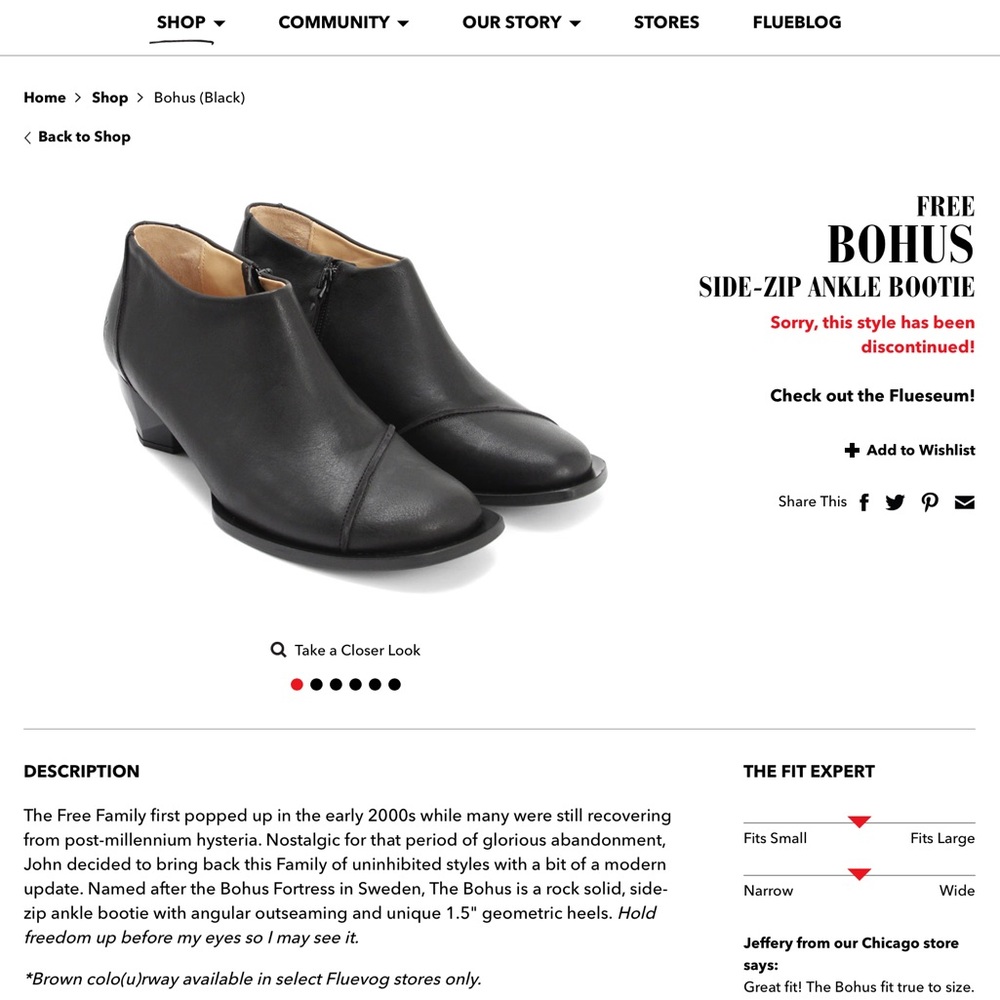 Fluevog Ankle Bootie Bohus size 6.5
